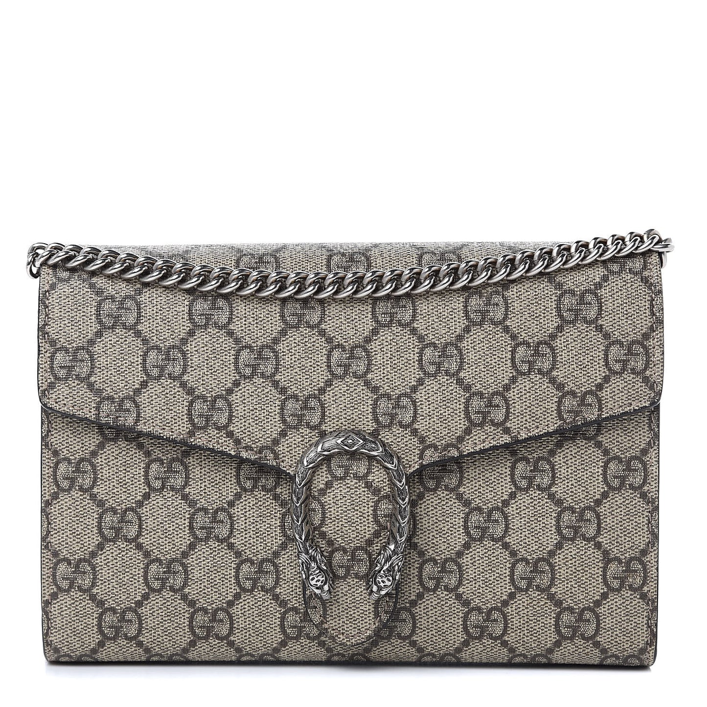 GG Supreme Monogram Mini Dionysus Chain Wallet Beige Taupe