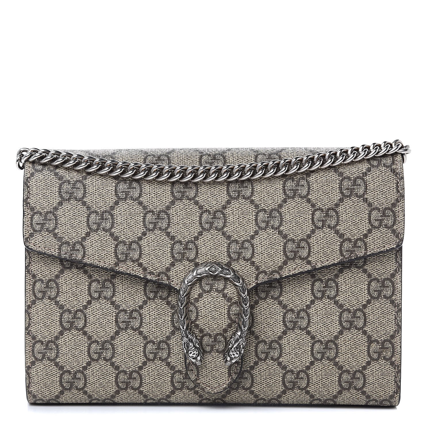 Gucci GG Supreme Monogram Mini Dionysus Chain Wallet Beige Taupe 1 of 12