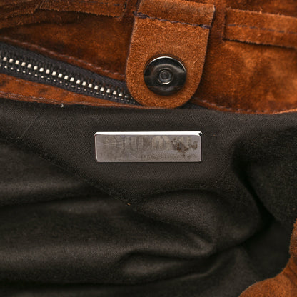 Miu Miu Suede Drawstring Tote Brown 5 of 23