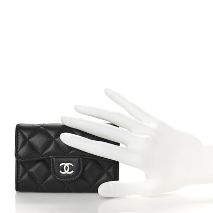Chanel Lambskin Quilted Flap Card Holder Wallet Black 2 of 11