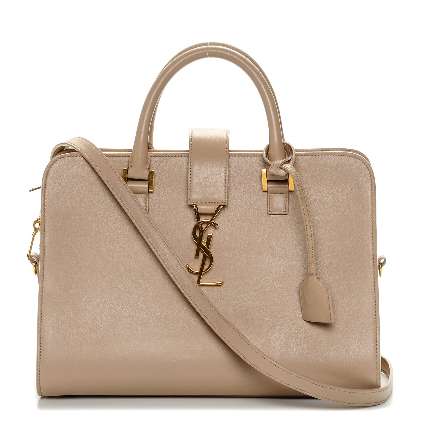 Calfskin Small Monogram Cabas Dark Beige