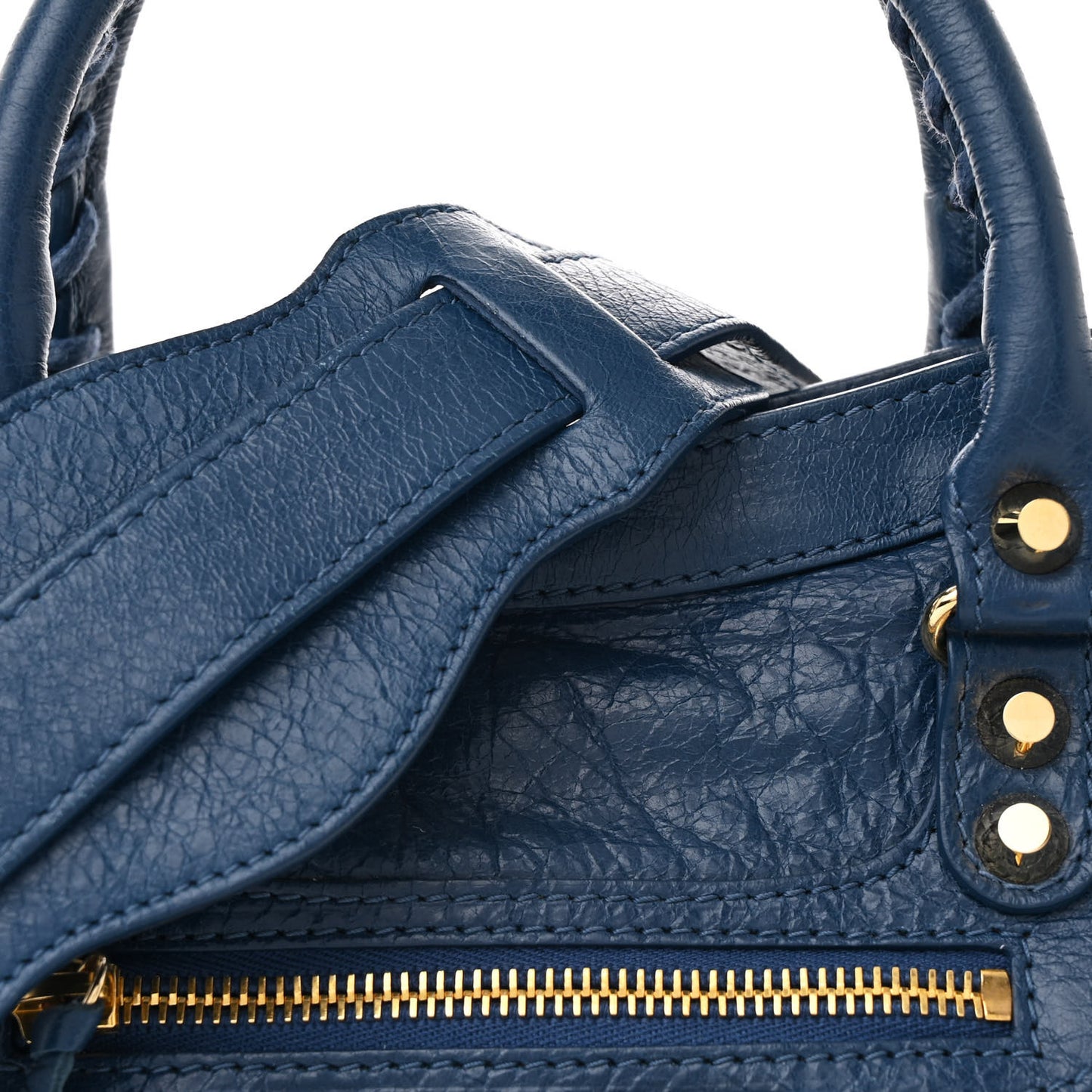 Agneau Classic Gold Hardware S City Bleu Profond
