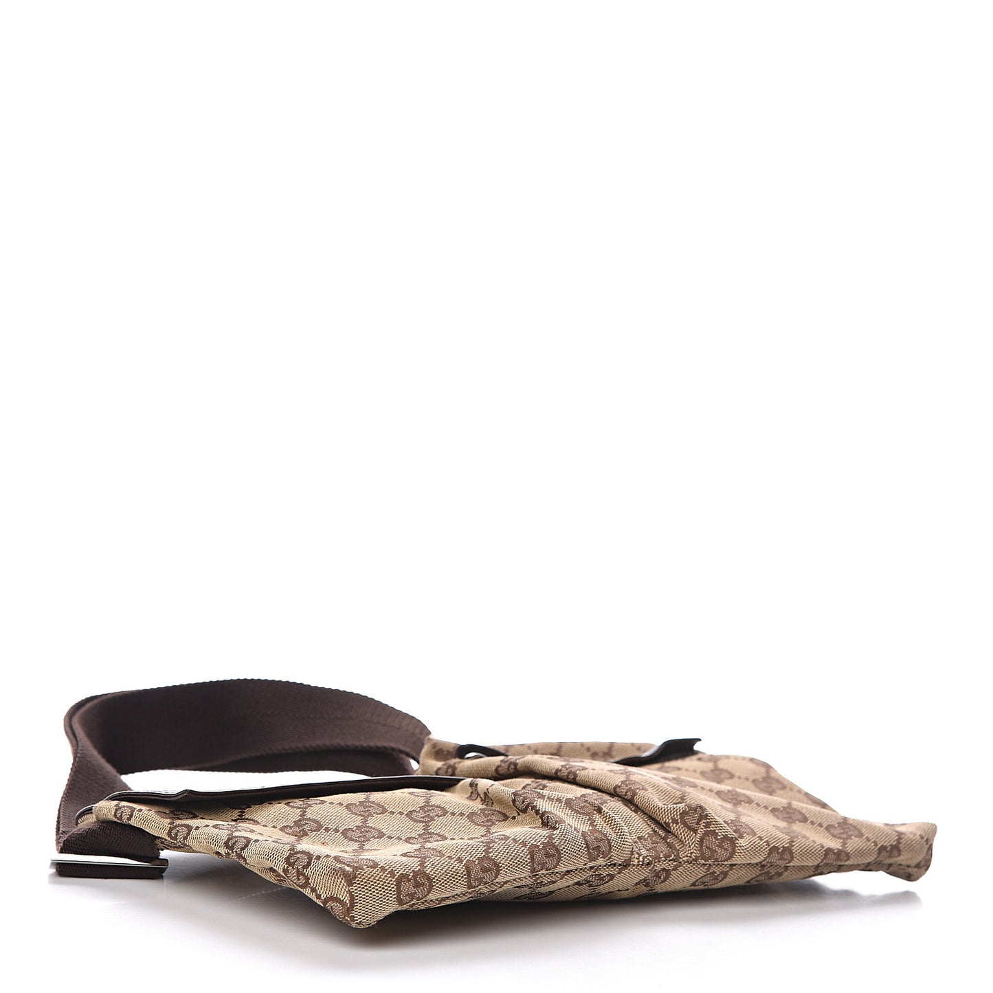 GG Monogram Double Pocket Belt Bag Dark Brown