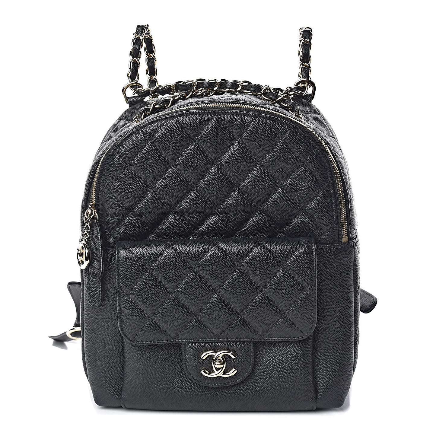 Caviar Quilted Large CC Day Backpack Black
