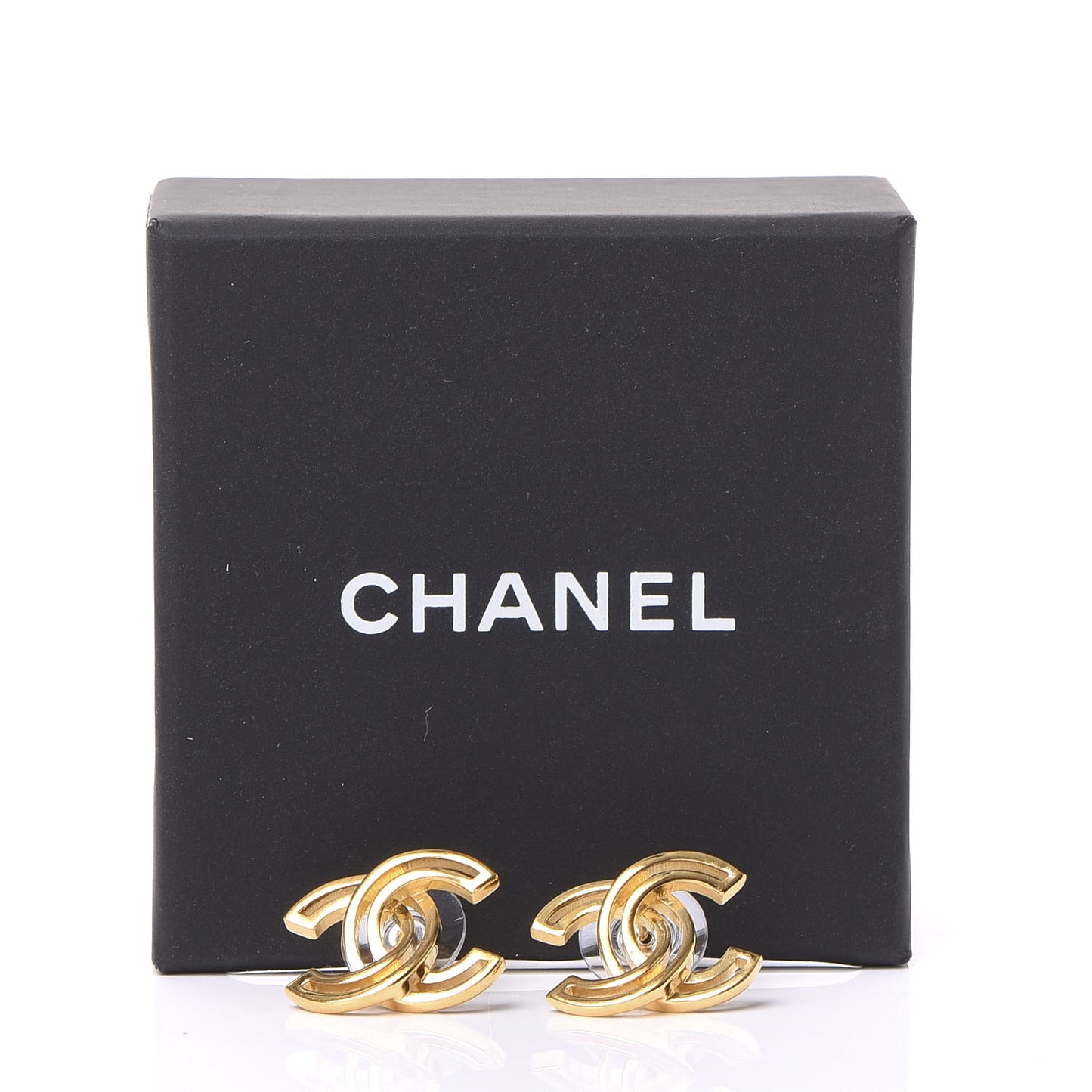 Metal Obazine CC Earrings Gold