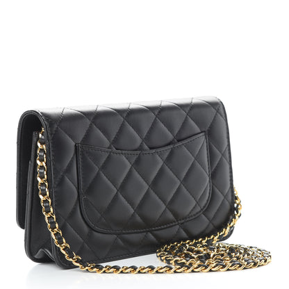 Chanel Lambskin Quilted Wallet On Chain WOC Black 3 of 16