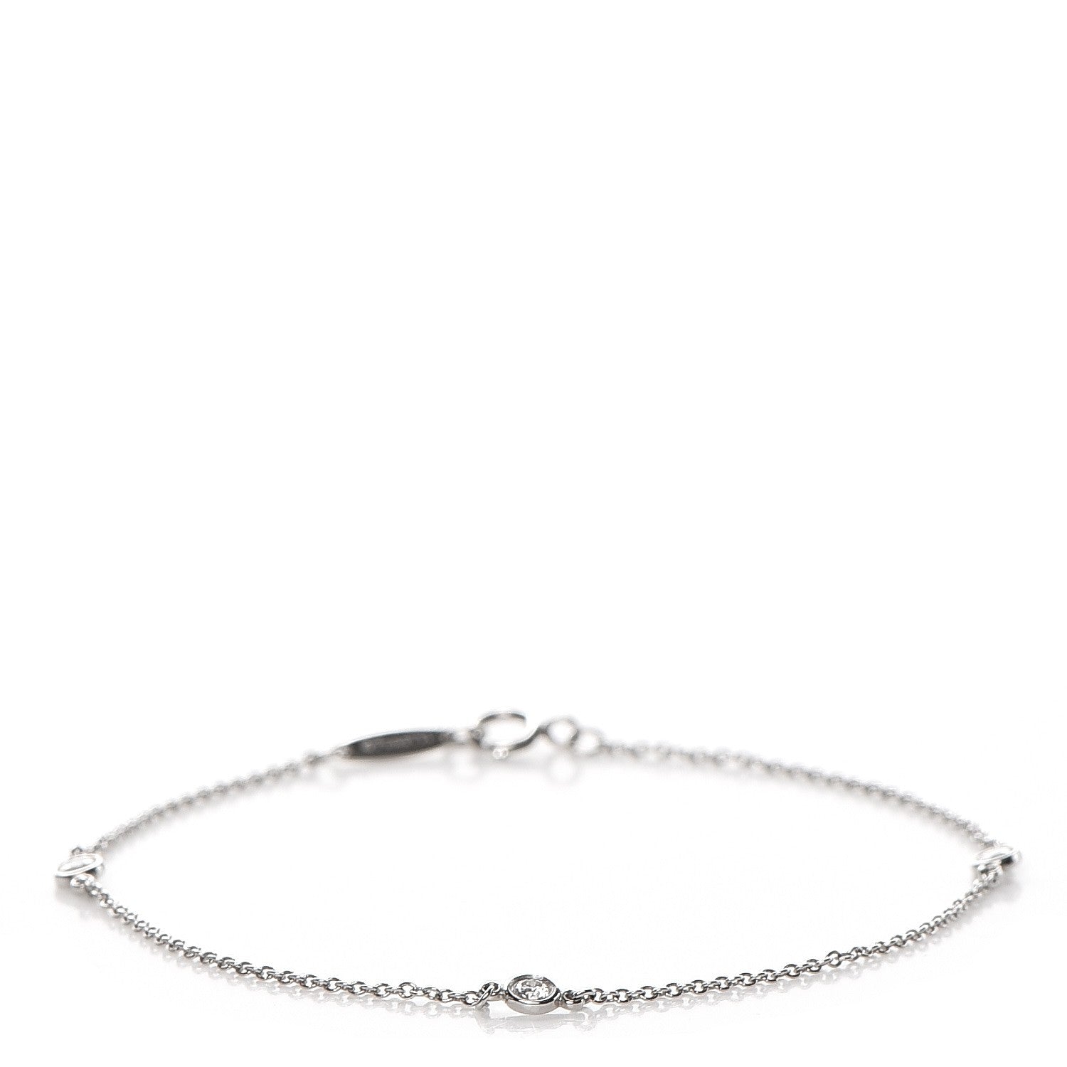 Tiffany Platinum Diamond .15ctw Elsa Peretti Diamonds by the Yard Station Bracelet 1 of 4
