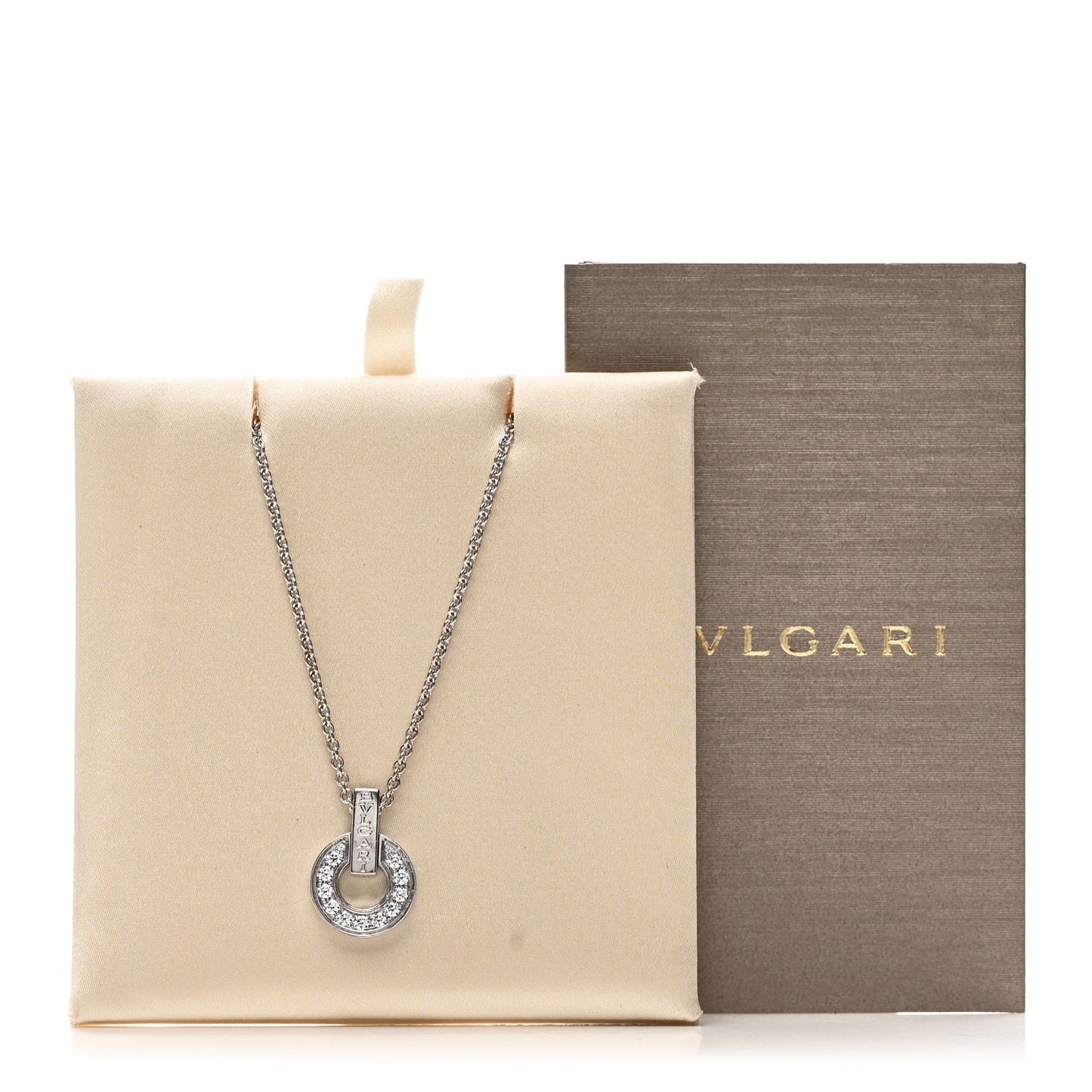 18K White Gold Diamond BVLGARI BVLGARI Pendant Necklace
