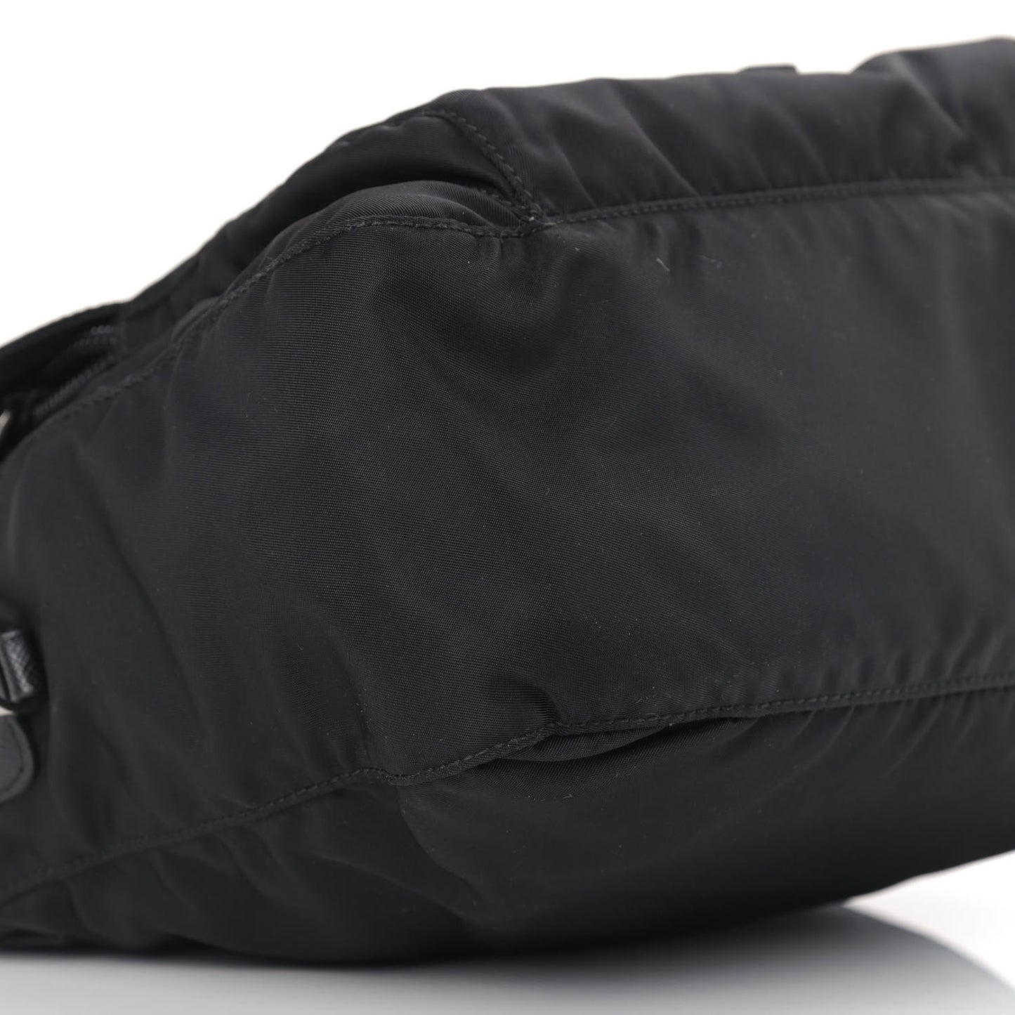 Nylon Vela Saffiano Single Buckle Messenger Shoulder Bag Black