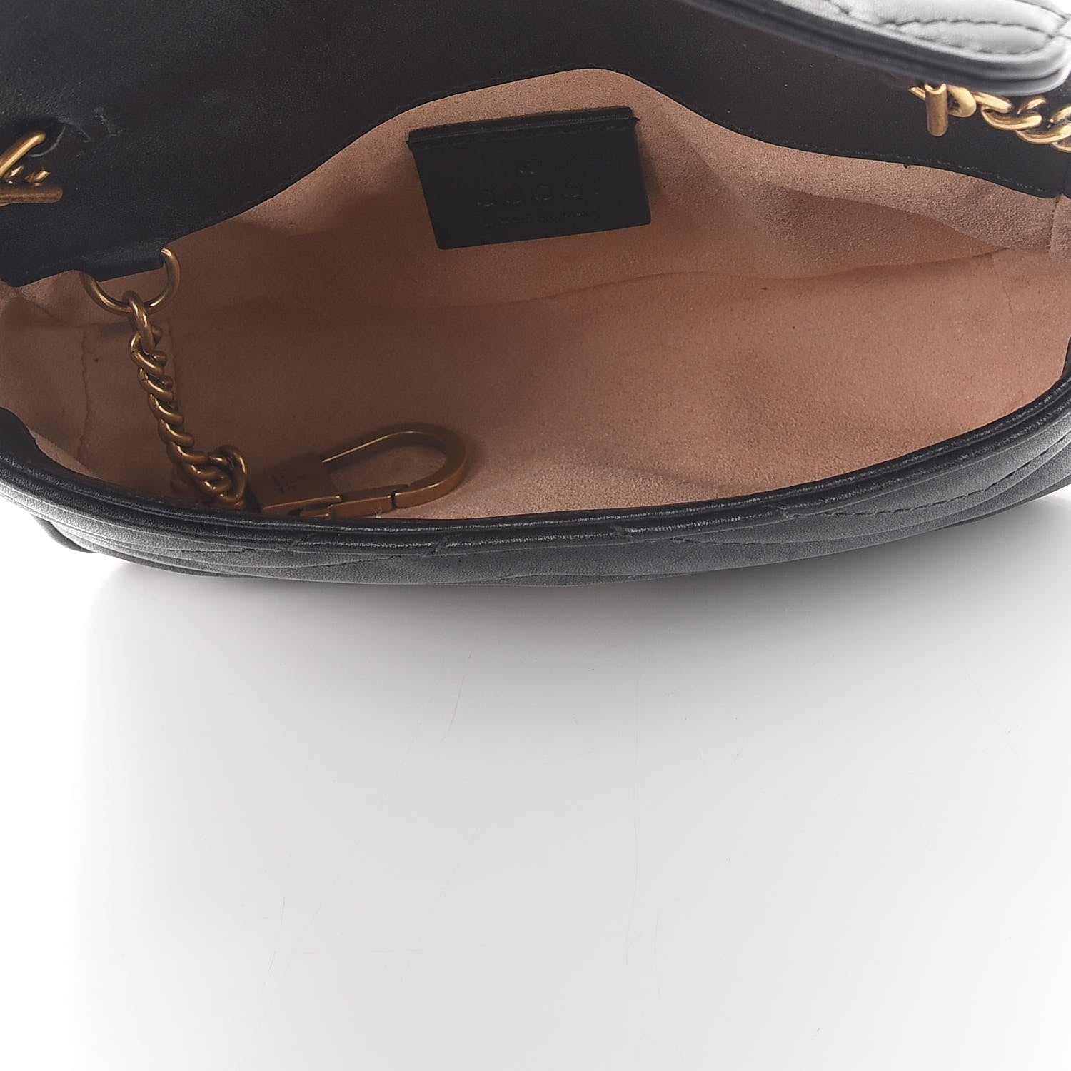 Gucci Calfskin Matelasse Super Mini GG Marmont Shoulder Bag Black 7 of 11