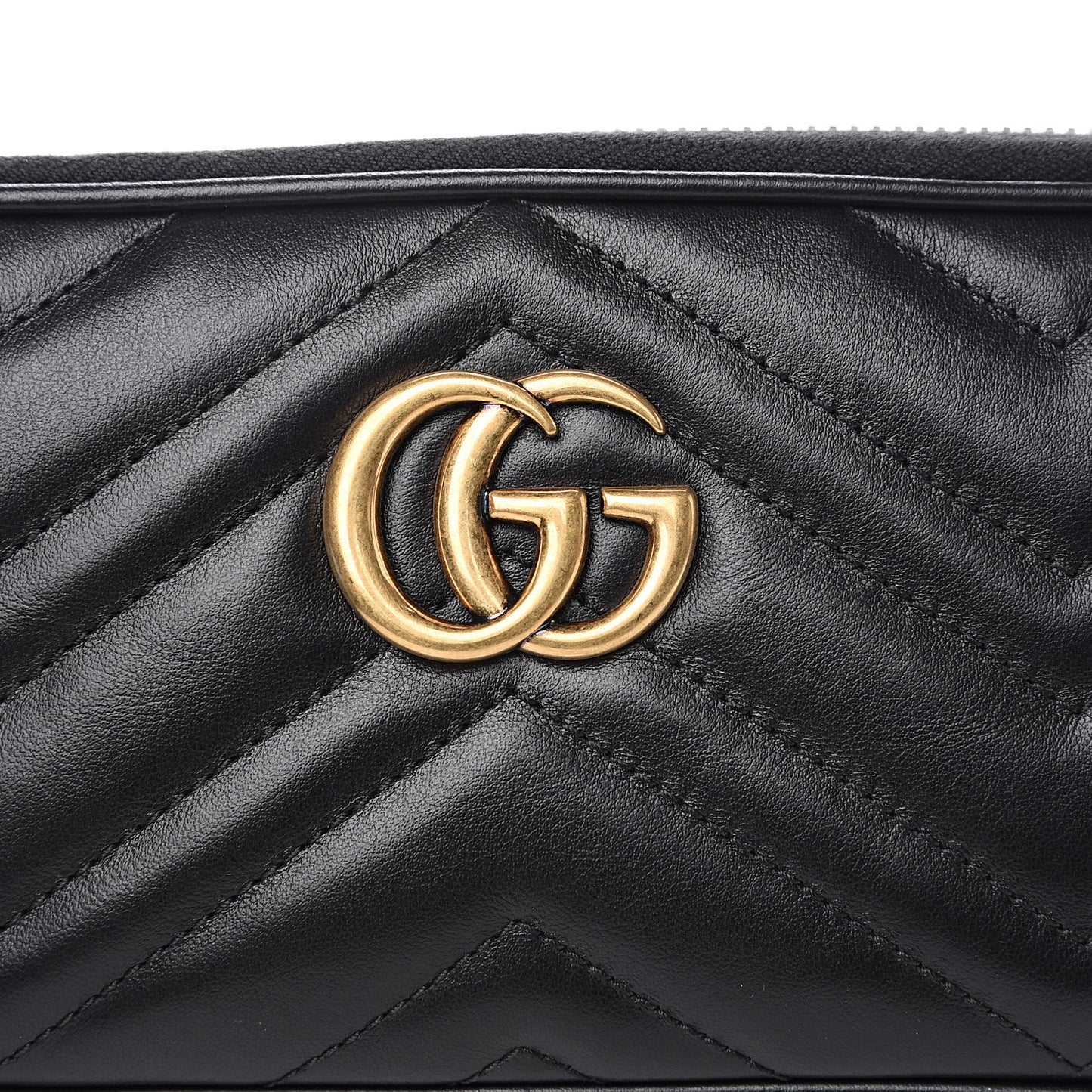 Calfskin Matelasse Mini GG Marmont Chain Crossbody Bag Black