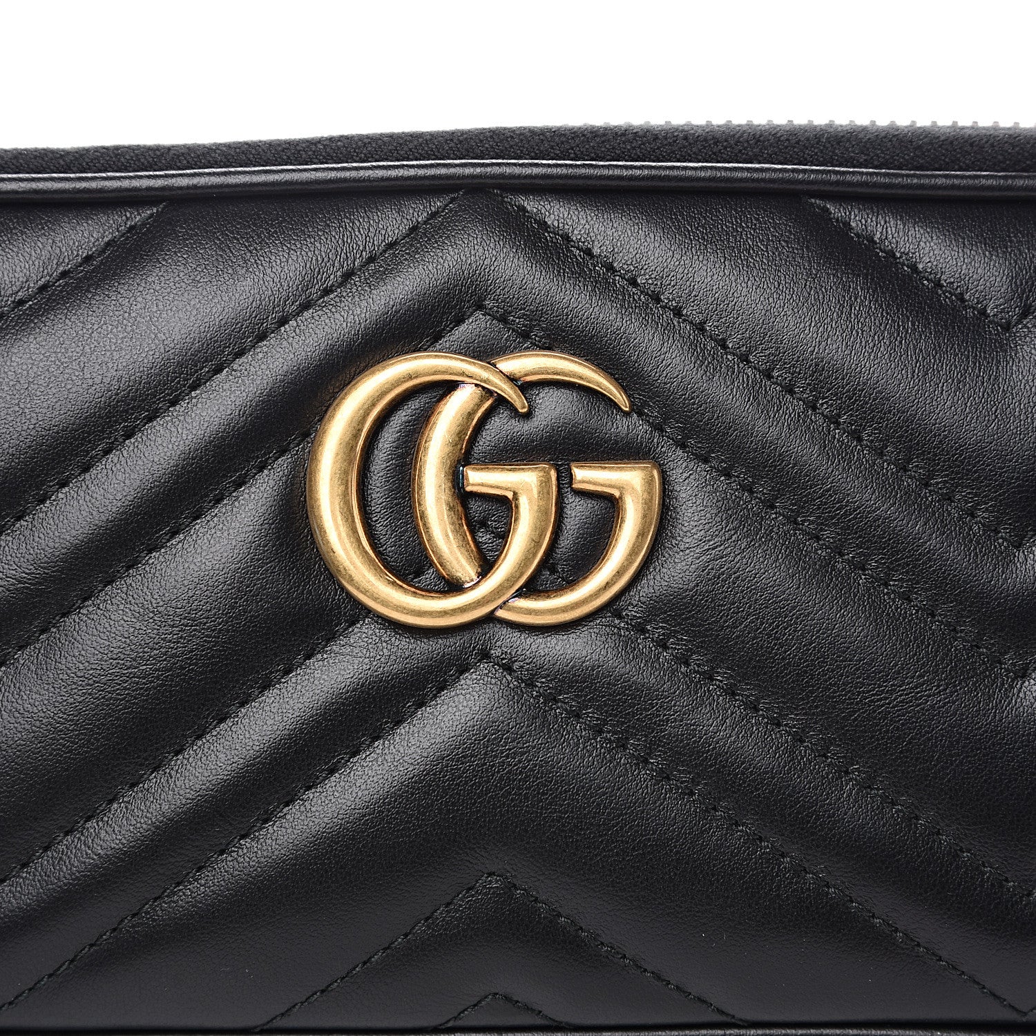 Gucci Calfskin Matelasse Mini GG Marmont Chain Crossbody Bag Black 8 of 10