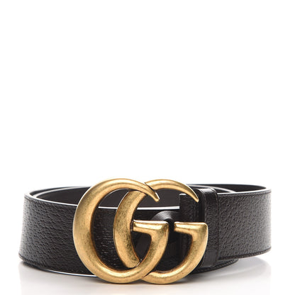 Gucci Textured Dollar Calfskin Double G 40mm Belt 75 30 Dark Cocoa 1 of 6