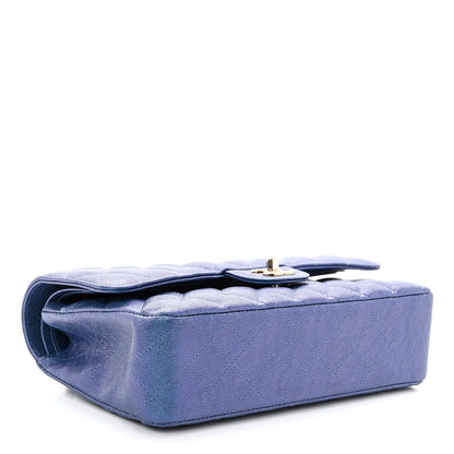 Chanel Iridescent Caviar Quilted Medium Double Flap Dark Blue 4 of 10