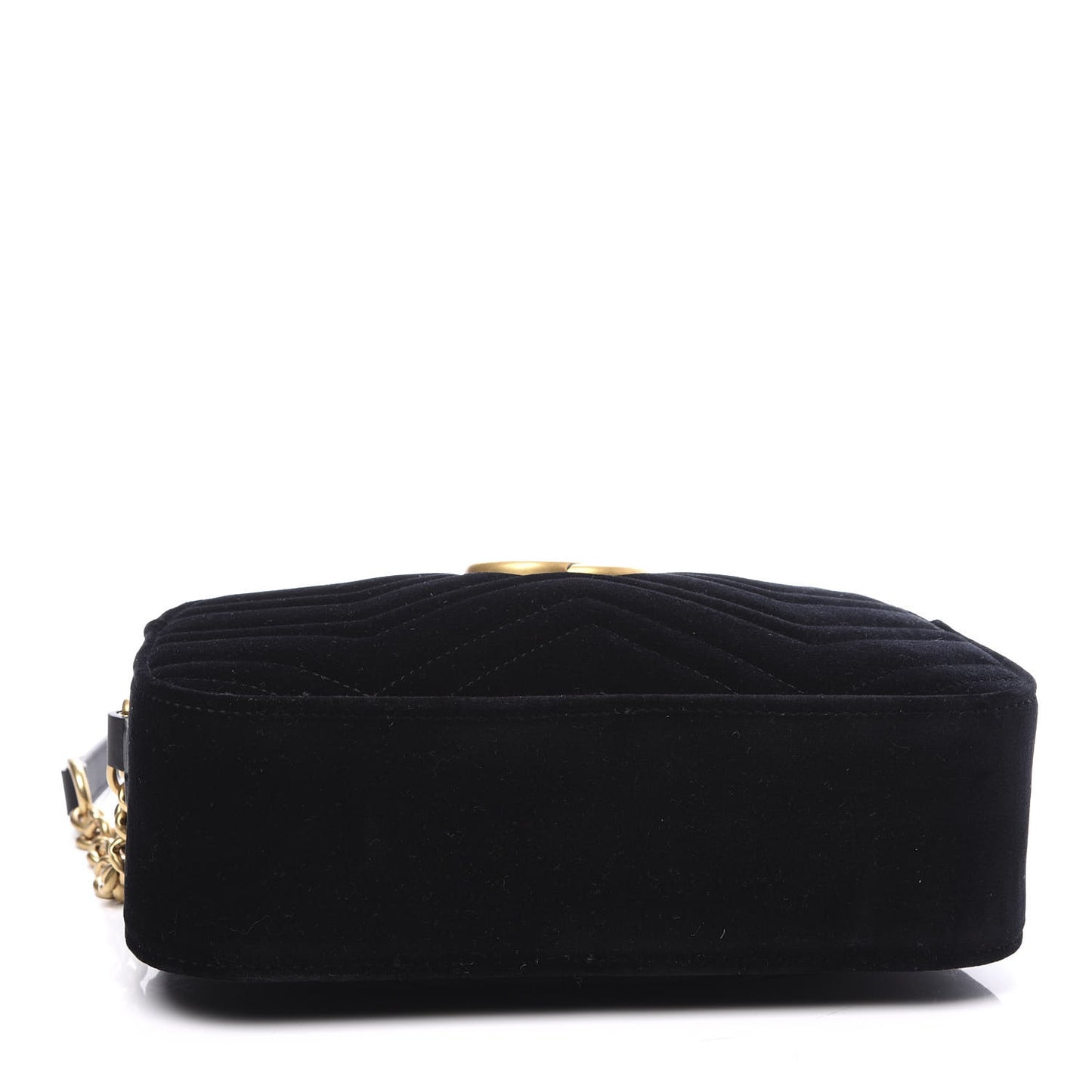 Velvet Matelasse Small GG Marmont Chain Shoulder Bag Black