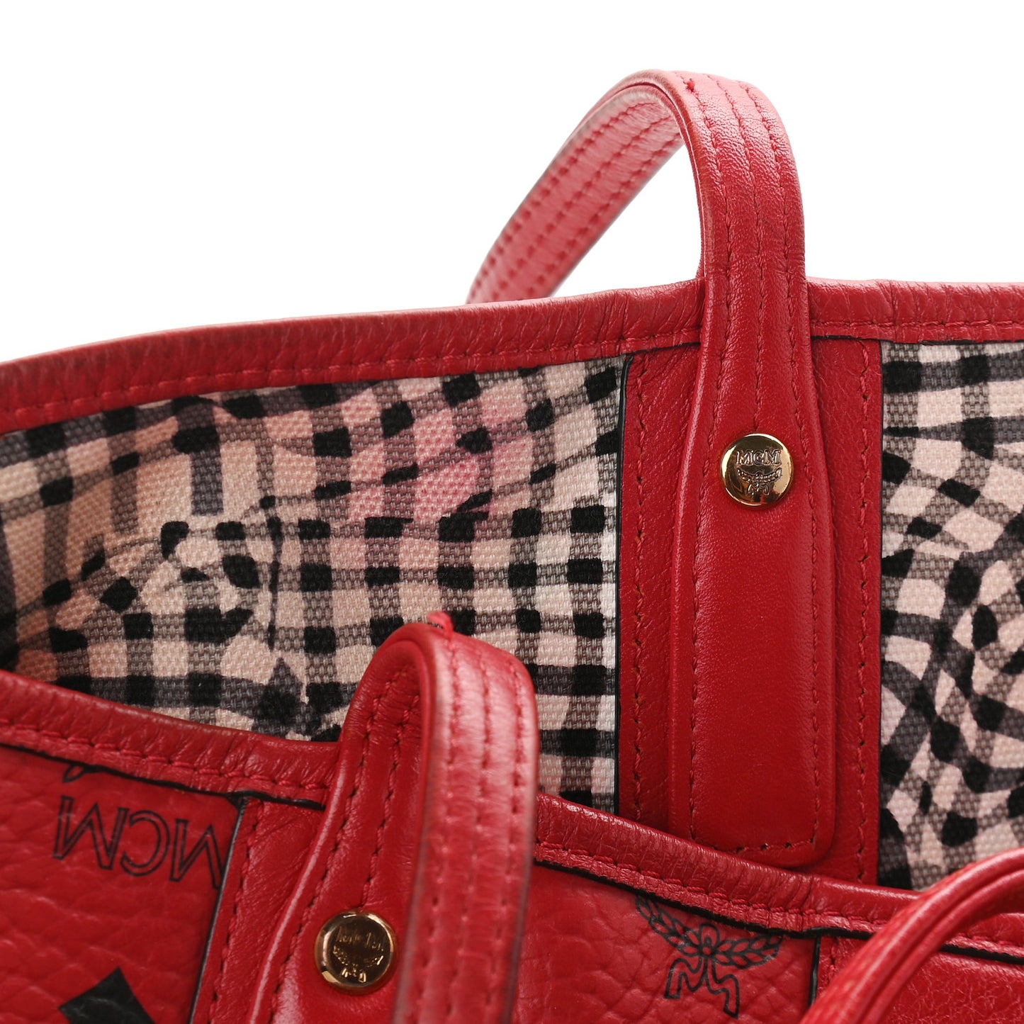 Visetos Medium Liz Reversible Shopper Tote Ruby Red