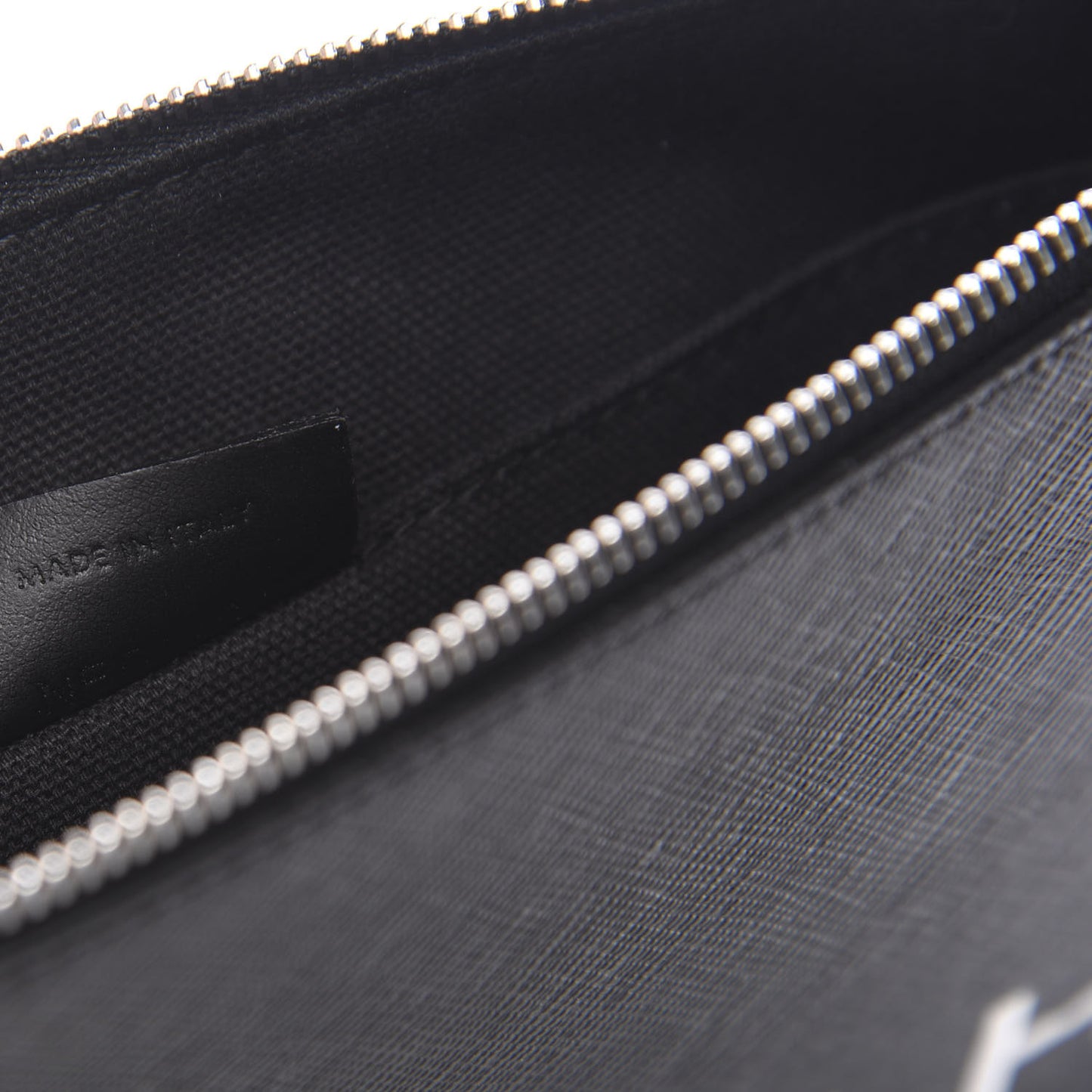 Textured Coated Canvas Iconic Prints Flat Medium Clutch Bag Black