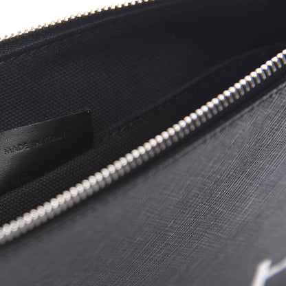 Givenchy Textured Coated Canvas Iconic Prints Flat Medium Clutch Bag Black 6 of 8
