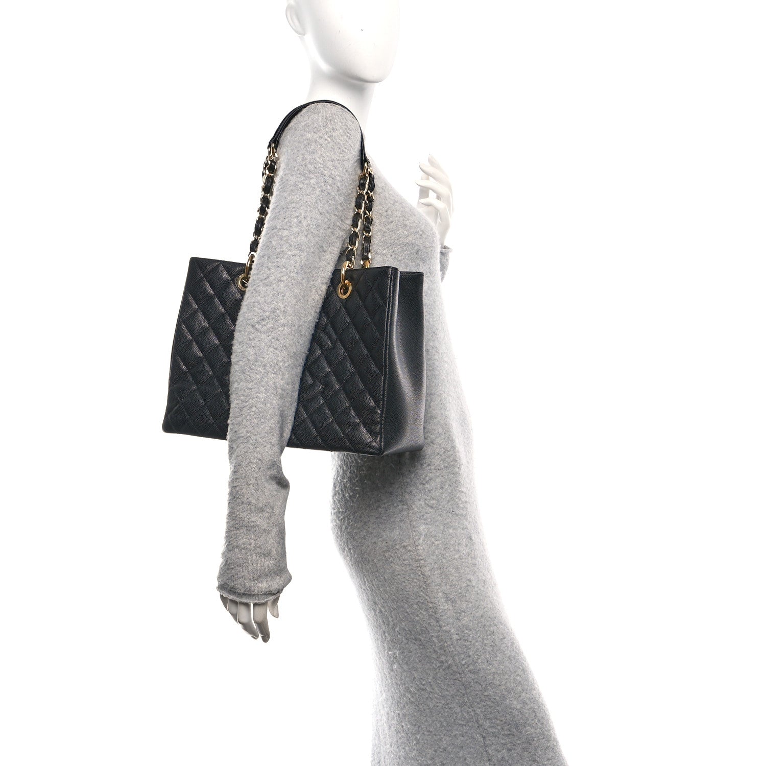Chanel Caviar Quilted Grand Shopping Tote GST Black 2 of 10