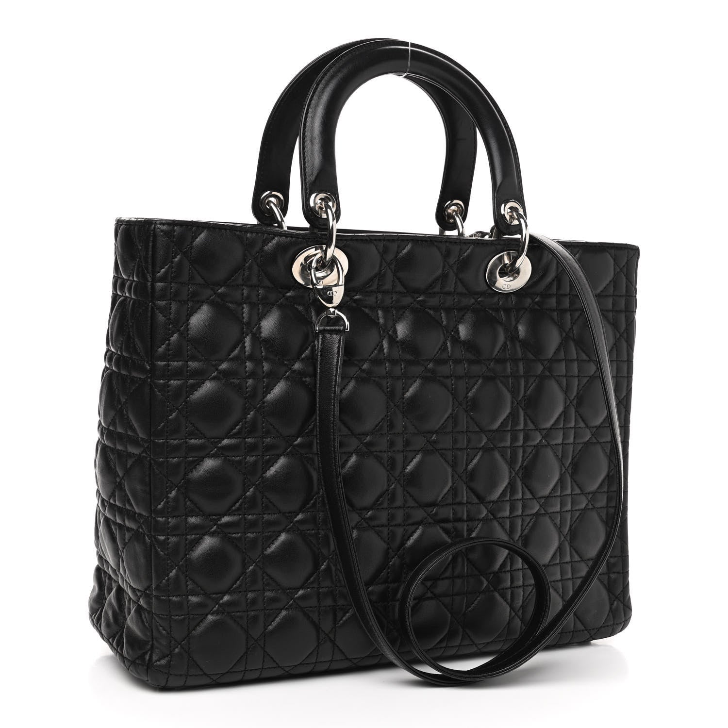 Christian Dior Lambskin Cannage Large Lady Dior Black 2 of 4