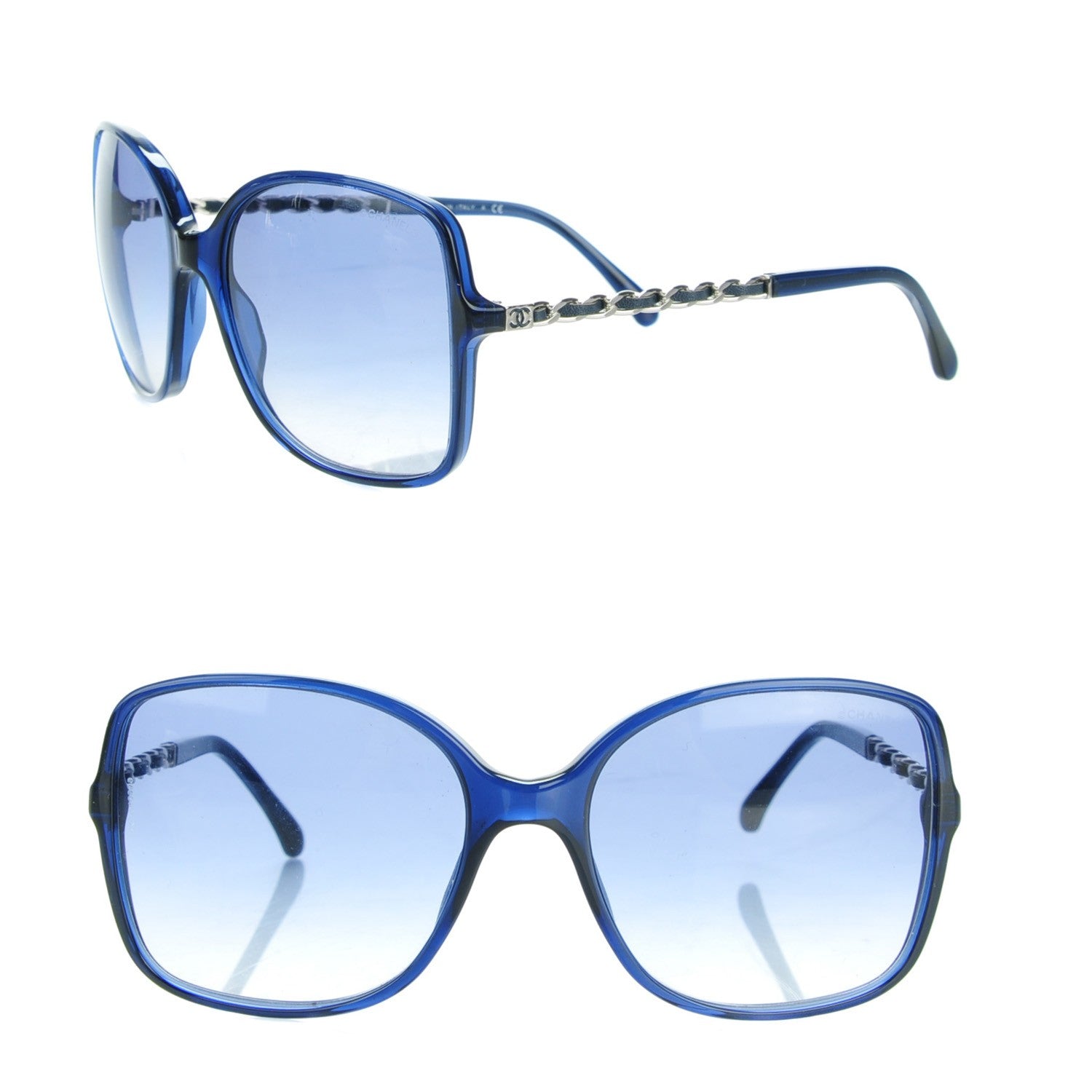 Chanel Chain Sunglasses 5210-Q Blue Silver 1 of 7