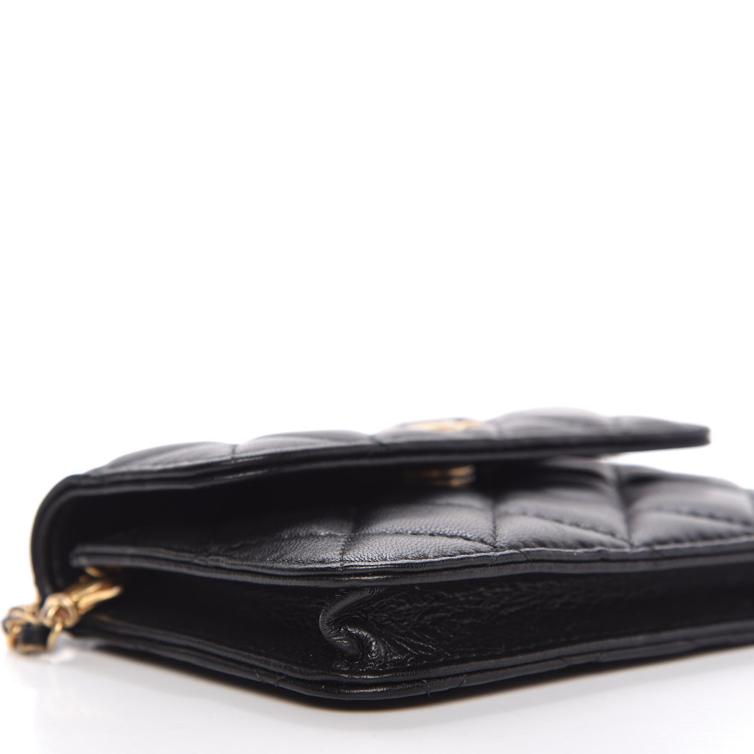 Chanel Lambskin Quilted Pearl Crush Clutch With Chain Black 6 of 12