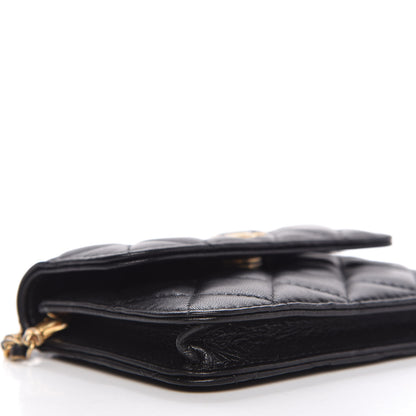 Chanel Lambskin Quilted Pearl Crush Clutch With Chain Black 6 of 12