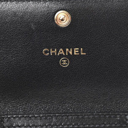 Chanel Shiny Goatskin Quilted Chanel 19 Flap Coin Purse With Chain Black 6 of 10