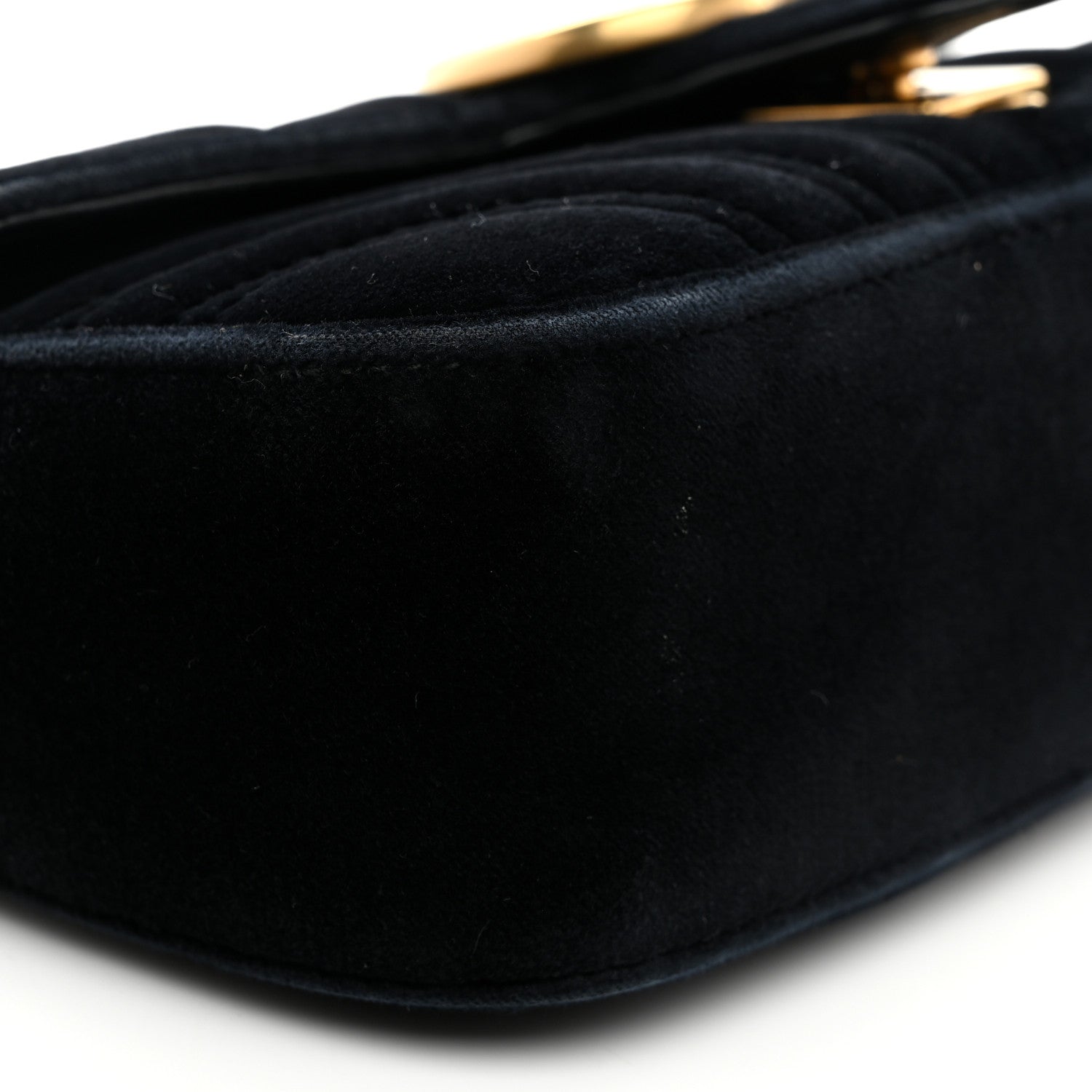 Gucci Velvet Matelasse Mini GG Marmont Shoulder Bag Black 9 of 10