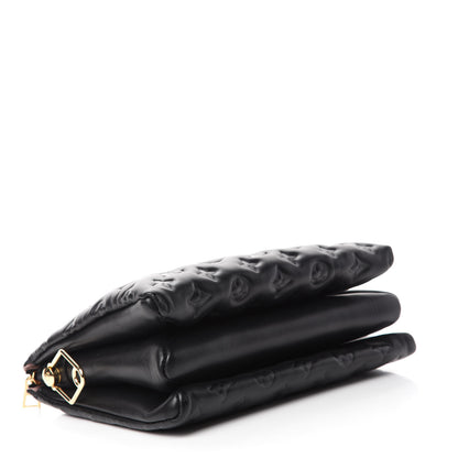 Louis Vuitton Lambskin Embossed Monogram Coussin PM Black 4 of 10