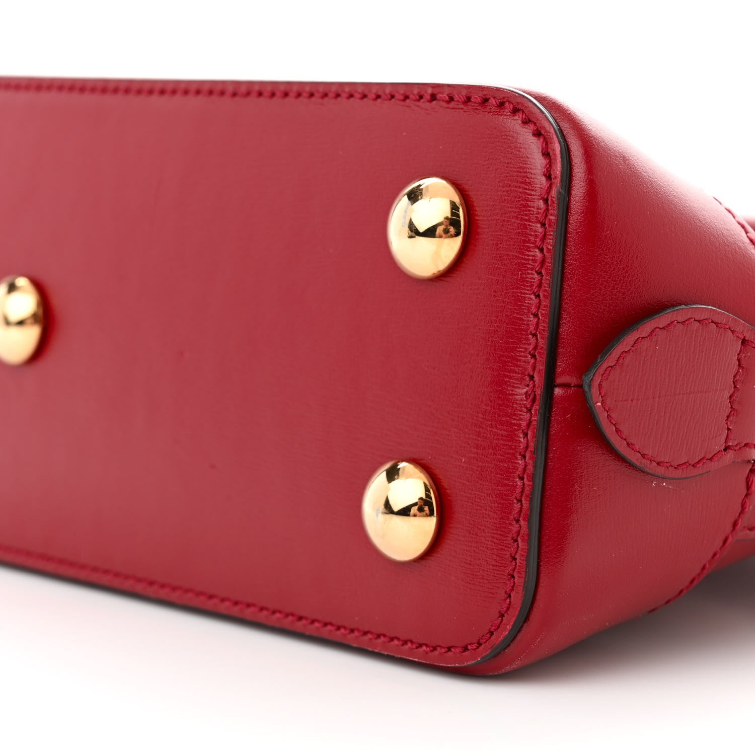 Gucci Boarded Plutone Calfskin Small Horsebit 1955 Top Handle Bag Red 10 of 10