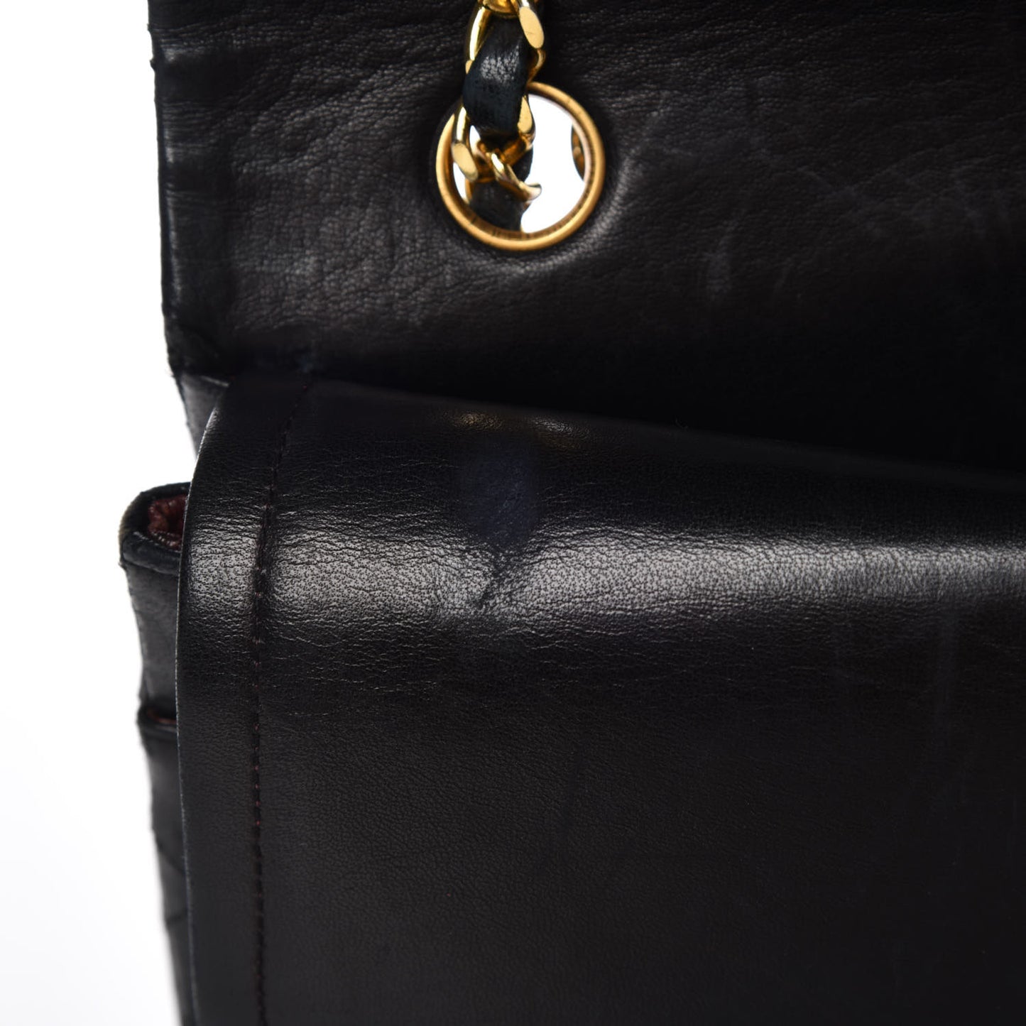 Lambskin Quilted Medium Double Flap Black