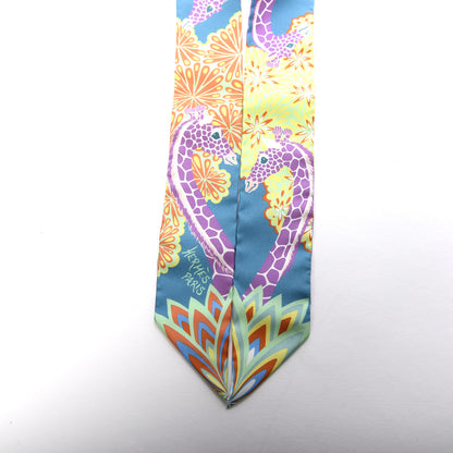 Hermes Silk The Three Graces Twilly Canard Mauve Jaune Fluo 4 of 4