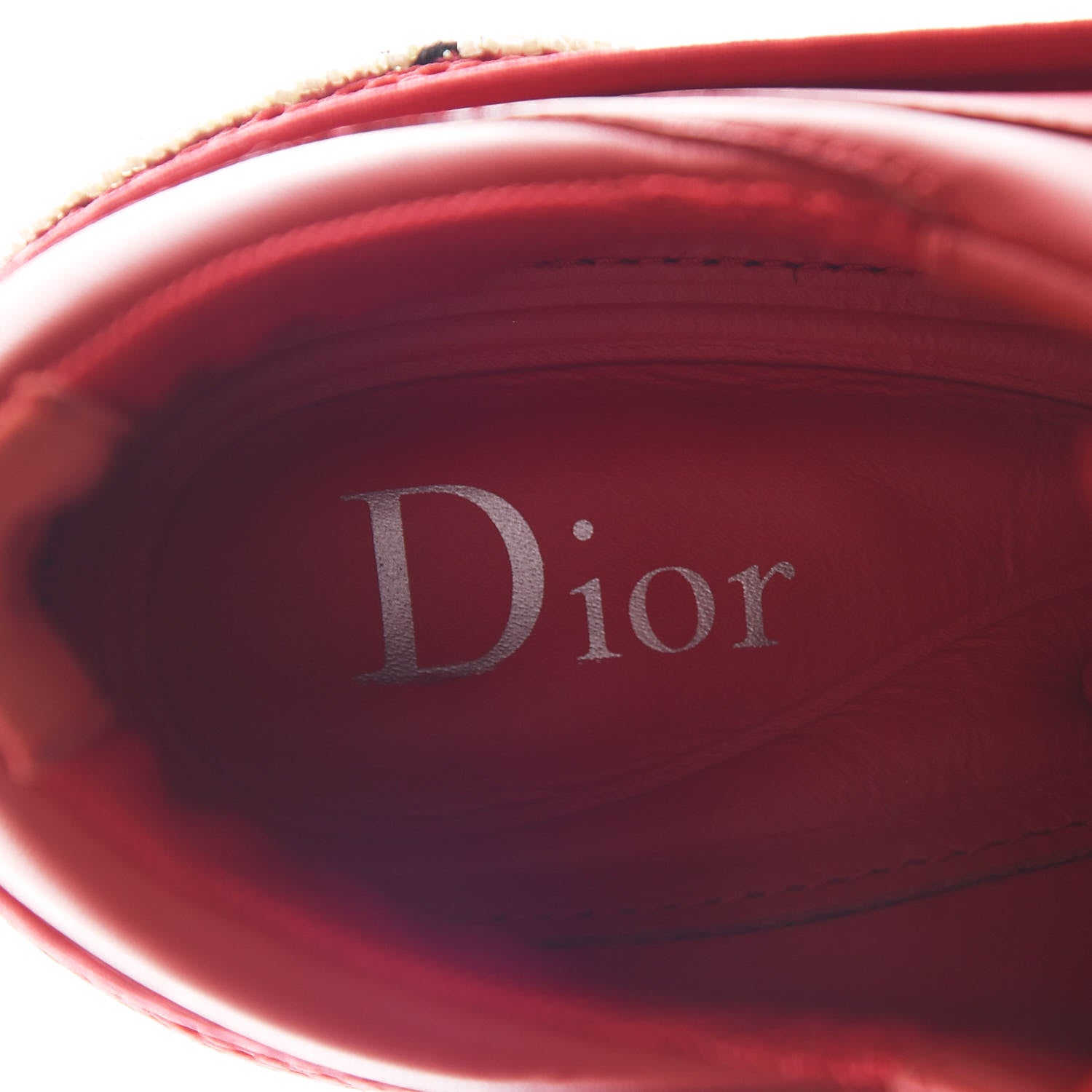 Christian Dior Calfskin Technical Canvas Embellished Dior Fusion Sneakers 35 Rouge 7 of 7