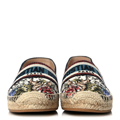 Christian Dior Canvas Mille Fleurs Embroidered Granville Espadrille 38.5 Multicolor 2 of 9