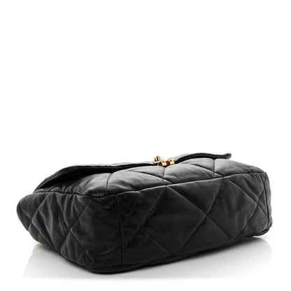 Chanel Goatskin Quilted Maxi Chanel 19 Flap Black 4 of 10