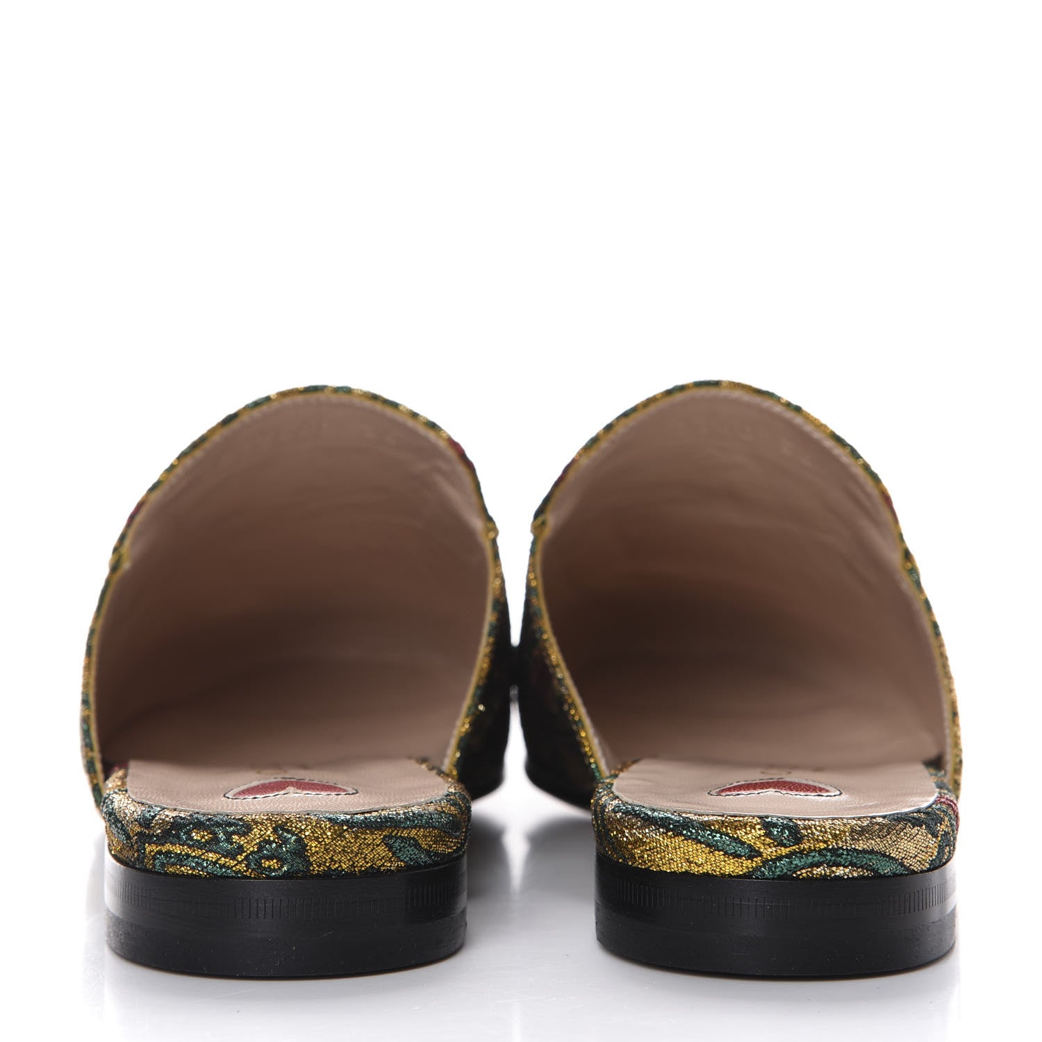 Gucci Iridescent Brocade Womens Princetown Slippers 36 Gold Multicolor 6 of 10