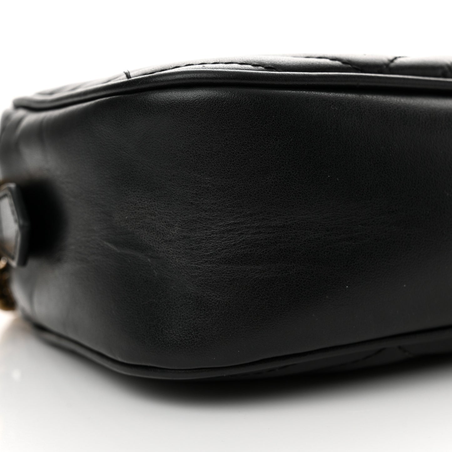 Calfskin Matelasse Small GG Marmont Chain Shoulder Bag Black