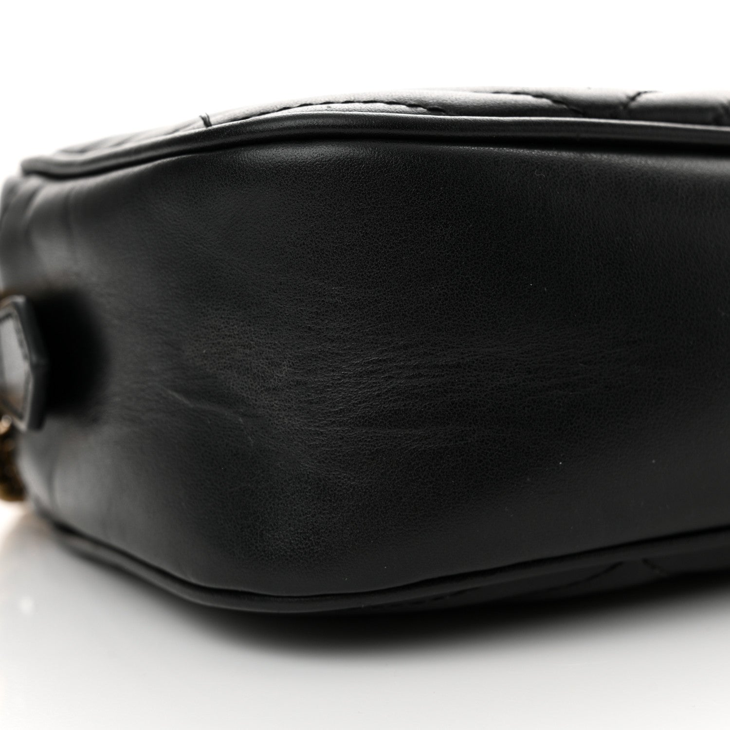 Gucci Calfskin Matelasse Small GG Marmont Chain Shoulder Bag Black 8 of 17