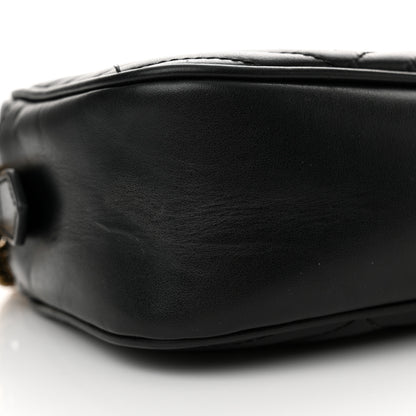 Gucci Calfskin Matelasse Small GG Marmont Chain Shoulder Bag Black 8 of 17