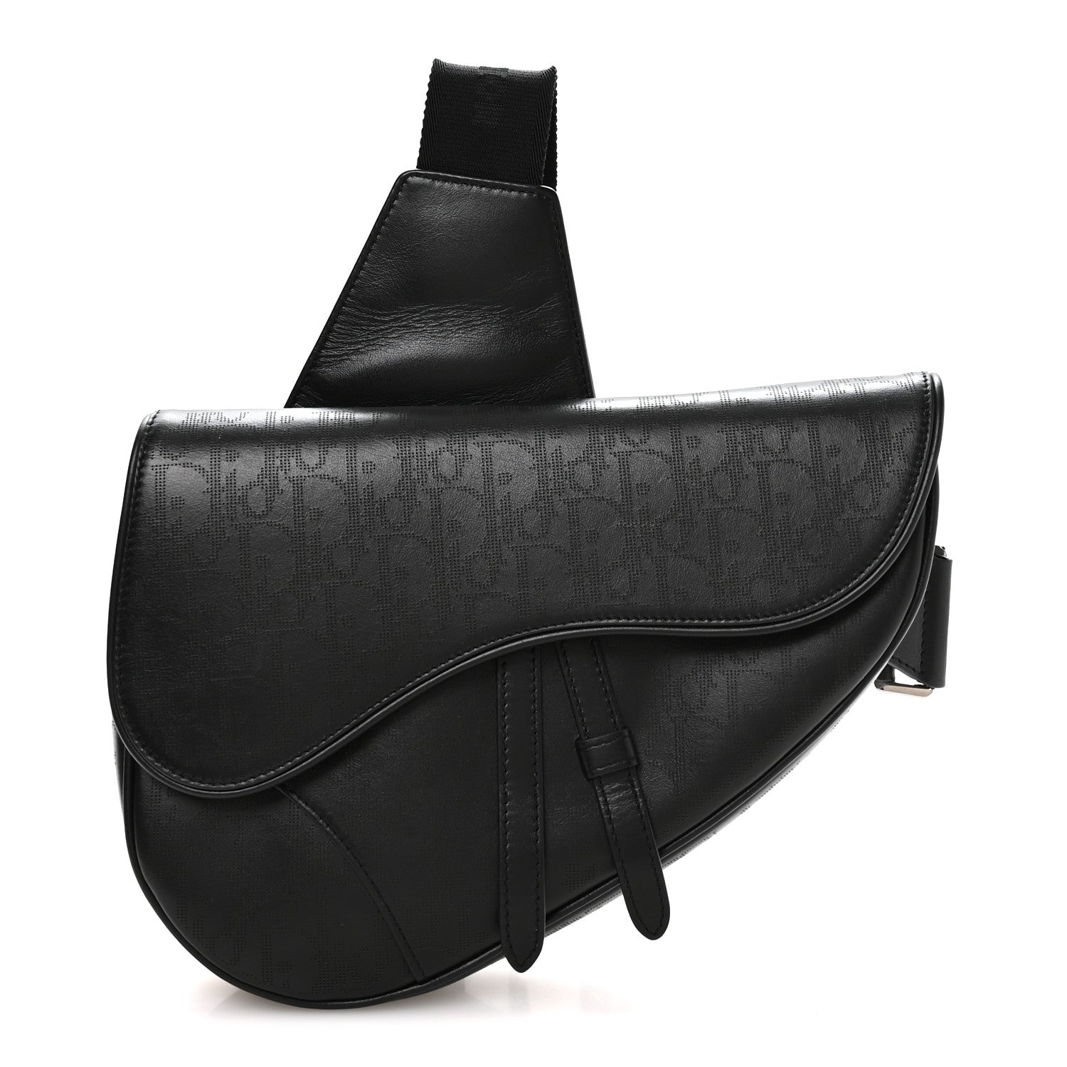 Christian Dior Calfskin Perforated Oblique Galaxy Mens Saddle Bag