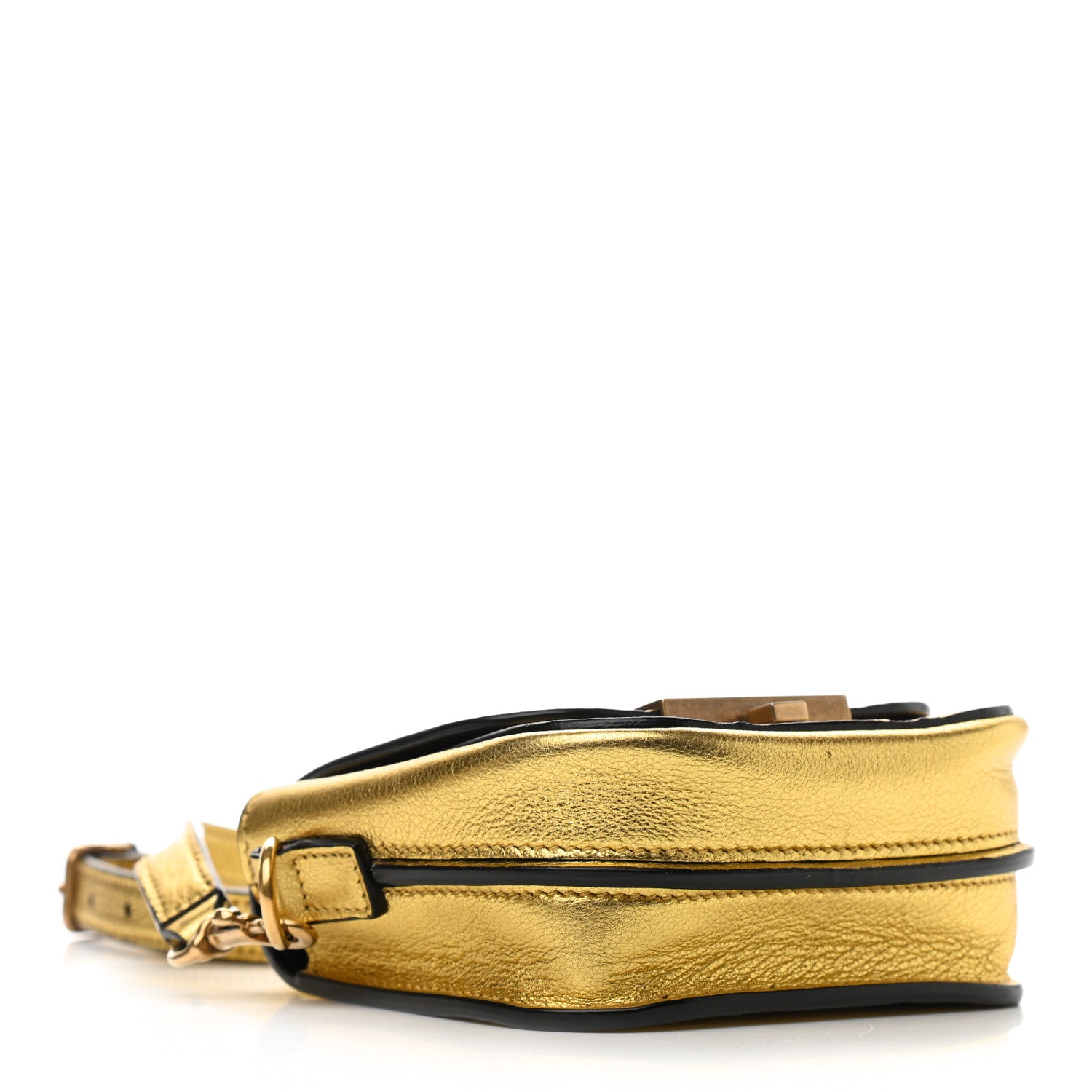 Saint Laurent Metallic Grained Calfskin Mini Betty Satchel Gold 4 of 9