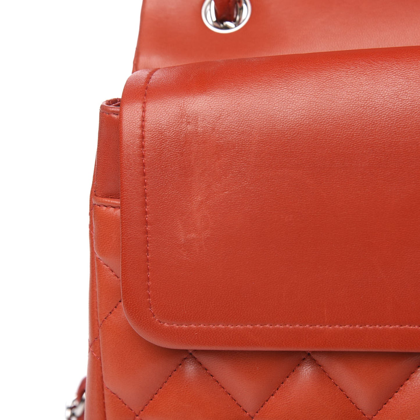 Lambskin Quilted Jumbo Double Flap Red