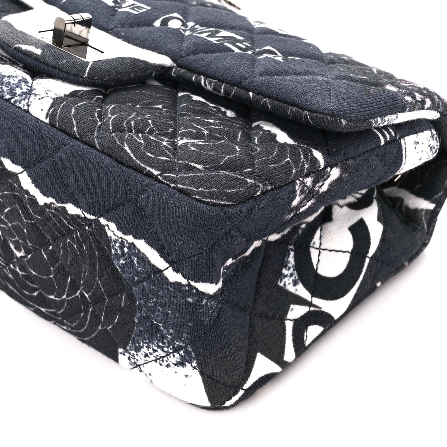 Jersey Quilted Camellia 2.55 Reissue Mini Flap Black White