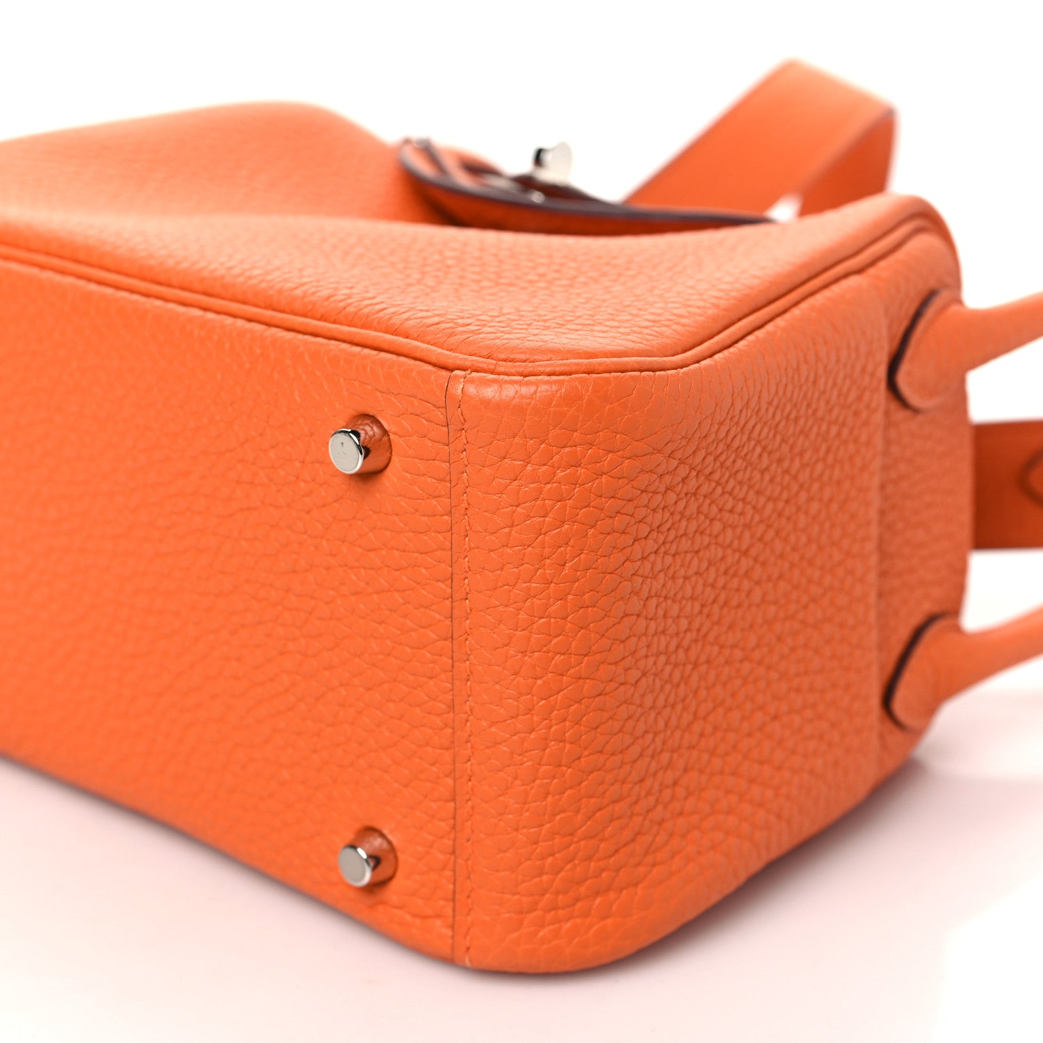 Hermes Taurillon Clemence Mini Lindy 20 Orange Minium 10 of 10