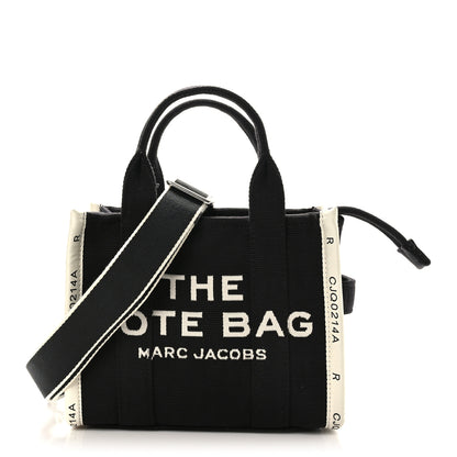 Marc Jacobs Cotton Canvas Small The Jacquard Tote Bag Black 1 of 7