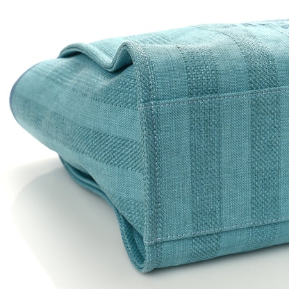 Chanel Mixed Fibers Calfskin Striped Medium Deauville Tote Light Blue 8 of 9