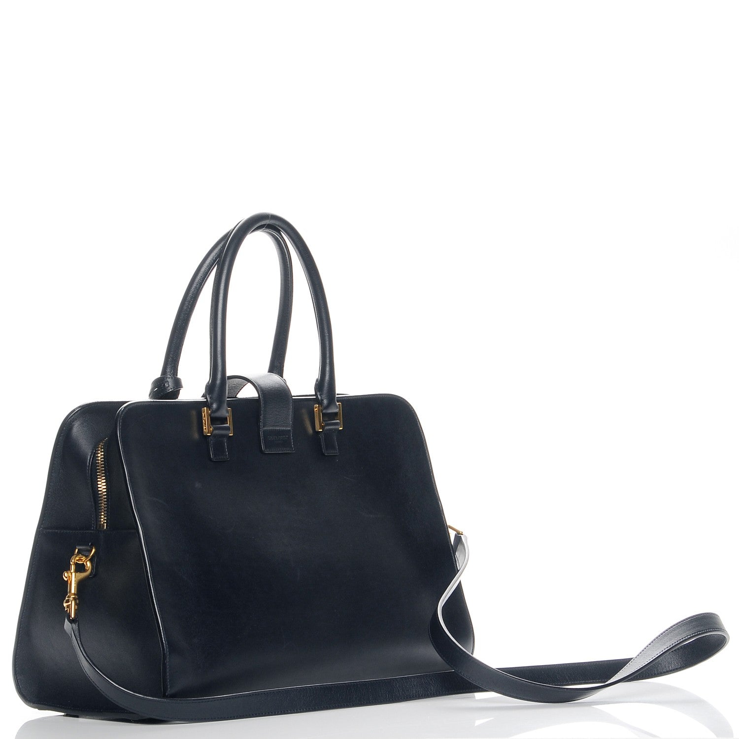 Saint Laurent Smooth Calfskin Medium Cabas Monogram Navy 4 of 9