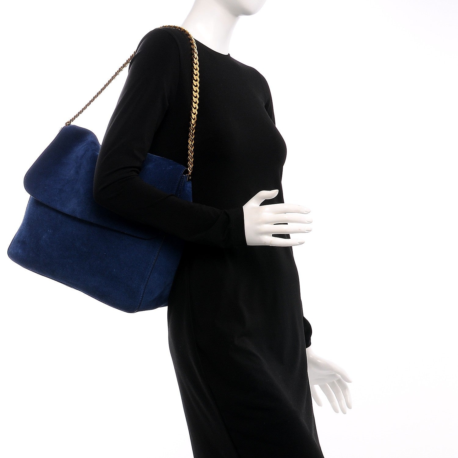 Celine Suede Medium Gourmette Ocean Blue 2 of 10