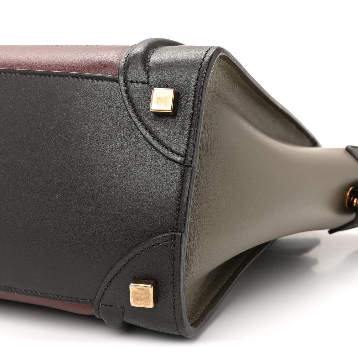 Celine Smooth Calfskin Nubuck Micro Tri-Color Luggage Burgundy 9 of 9
